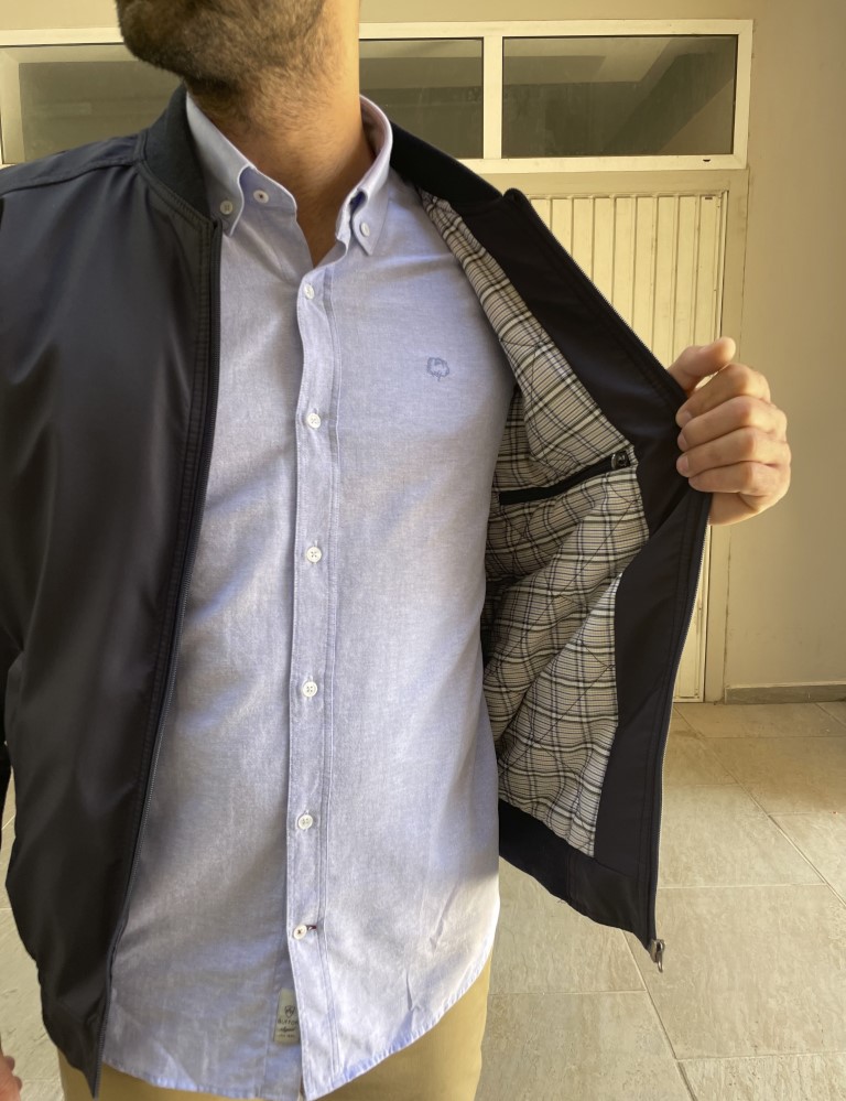 Ανδρικό μπλε μπουφάν Bomber BC24913B φωτογραφία